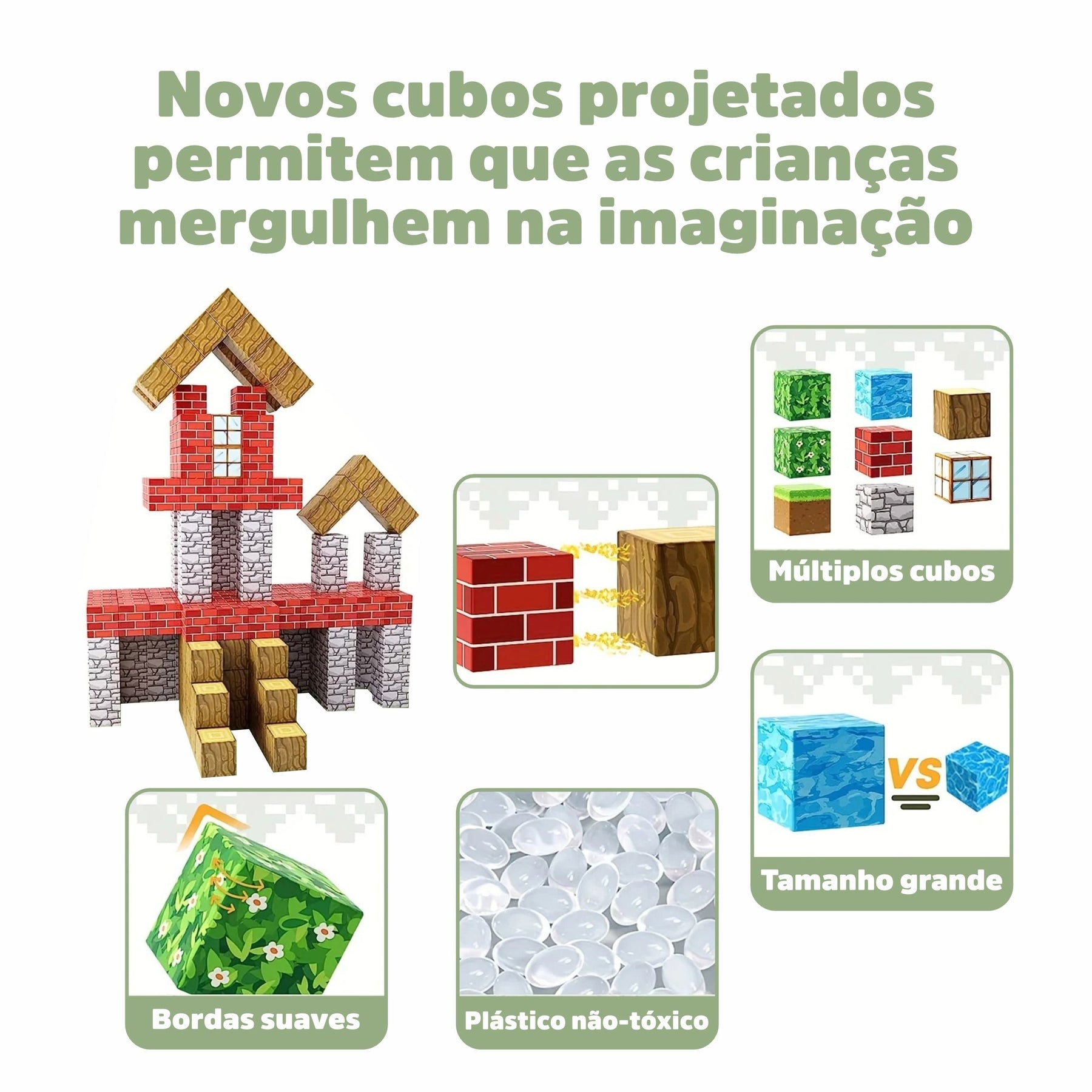 Blocos Magnéticos de Montar Minecraft