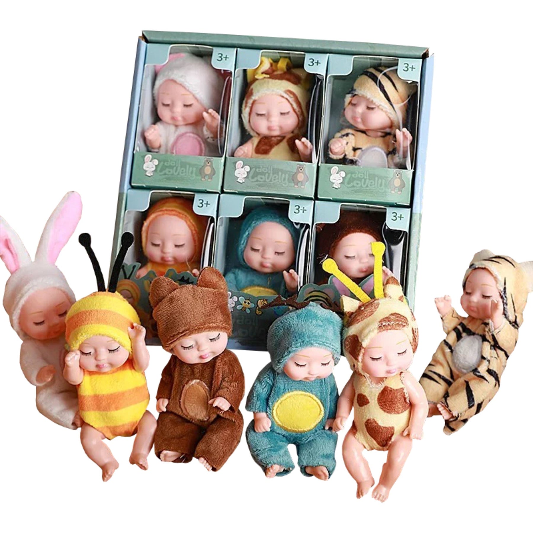 Coleção 6 Bebês Realistas Charming com Fantasia