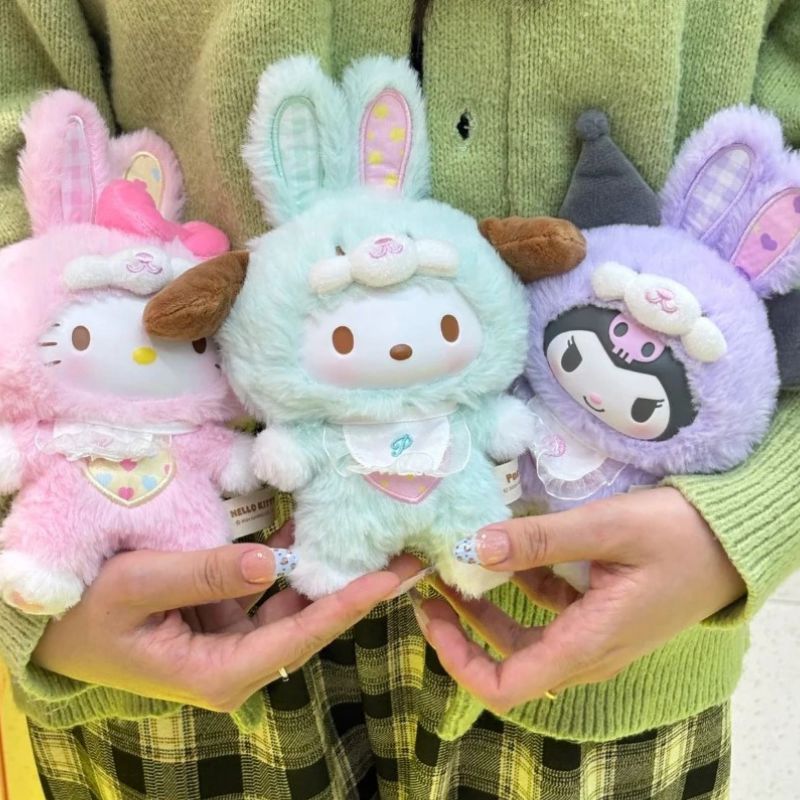 Boneco Labubu Hello Kitty Colecionável