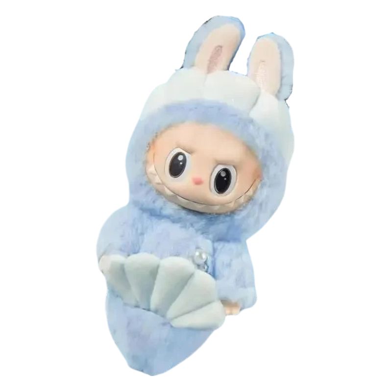 Boneco Labubu Merlin Sereia Azul Colecionável