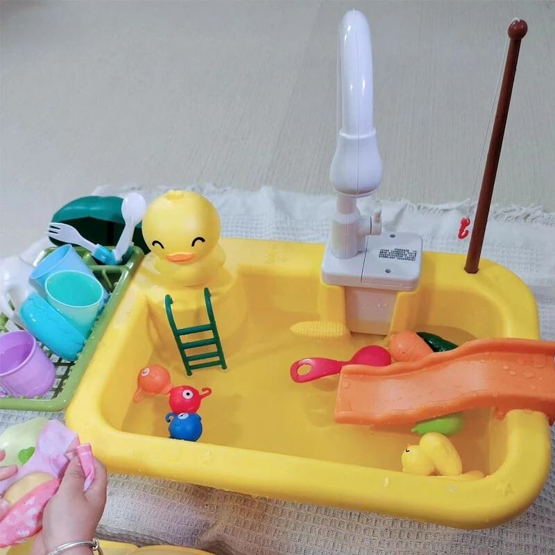 Pia de Brinquedo que sai Água com Acessórios