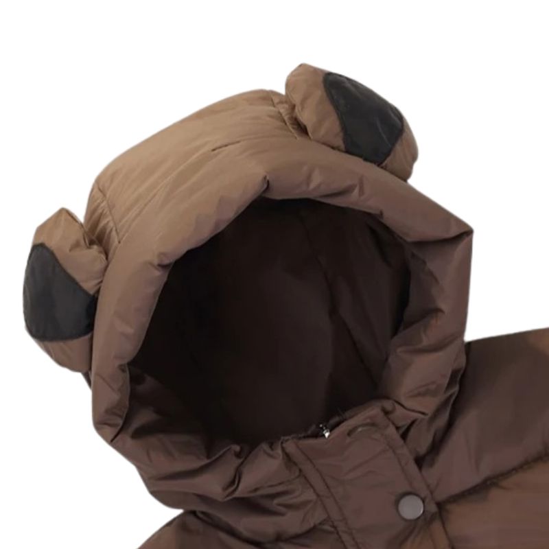 Jaqueta Infantil Peluciada com Capuz de Urso