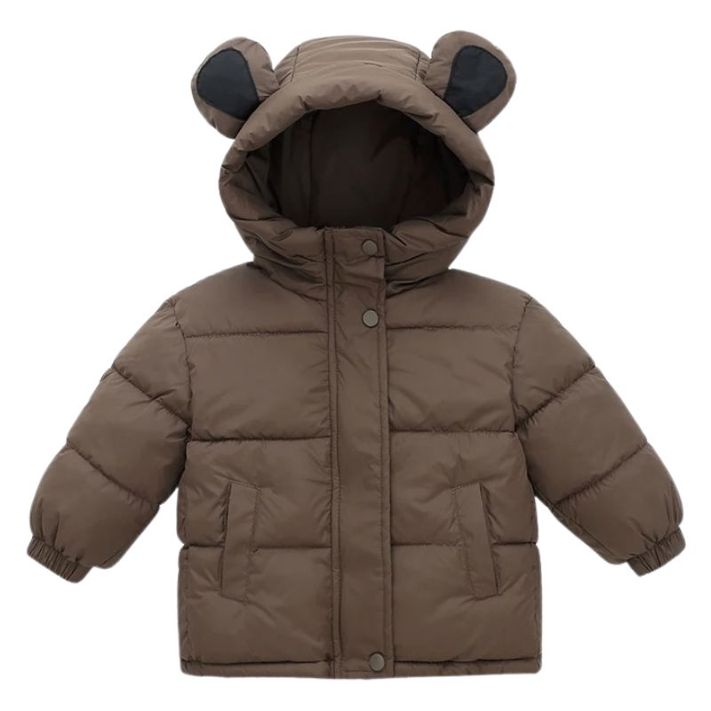 Jaqueta Infantil Peluciada com Capuz de Urso