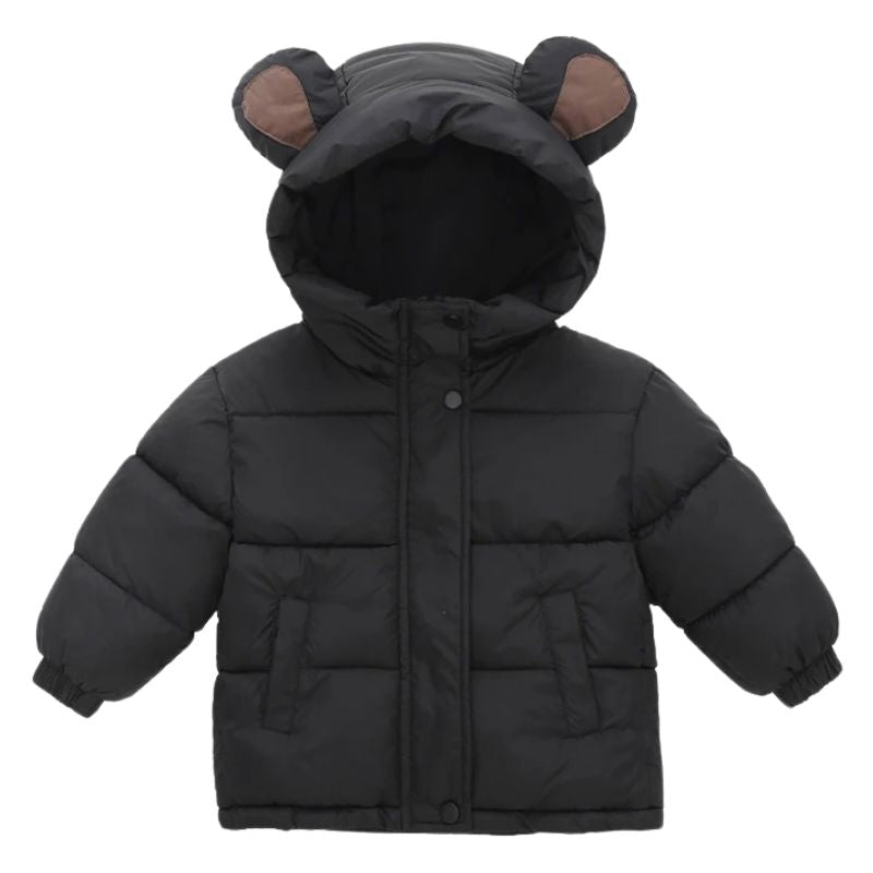 Jaqueta Infantil Peluciada com Capuz de Urso