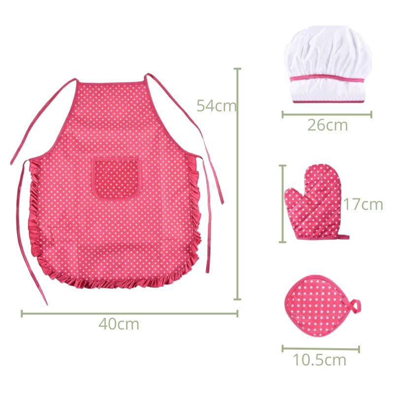 Kit Acessórios de Cozinha + Avental Infantil Bambino