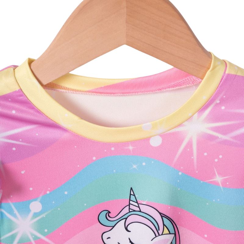 Vestido Infantil Manga Curta Unicórnio