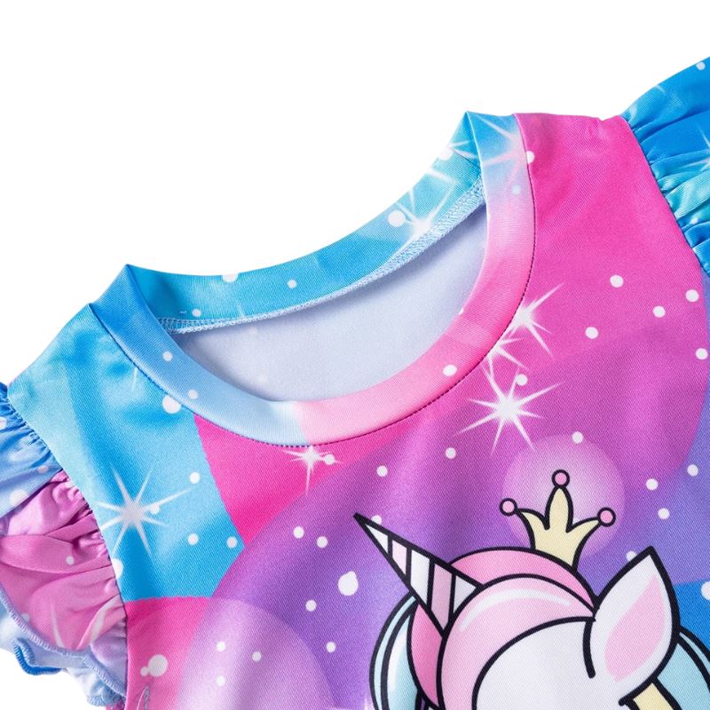 Vestido Infantil Manga Curta Unicórnio
