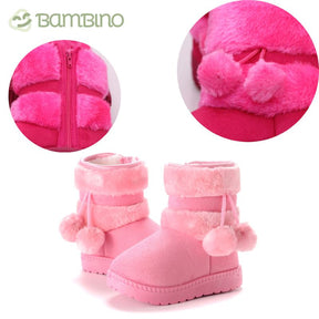 Bota Pompom de Inverno Infantil - Pantufinha Revestida de Lã