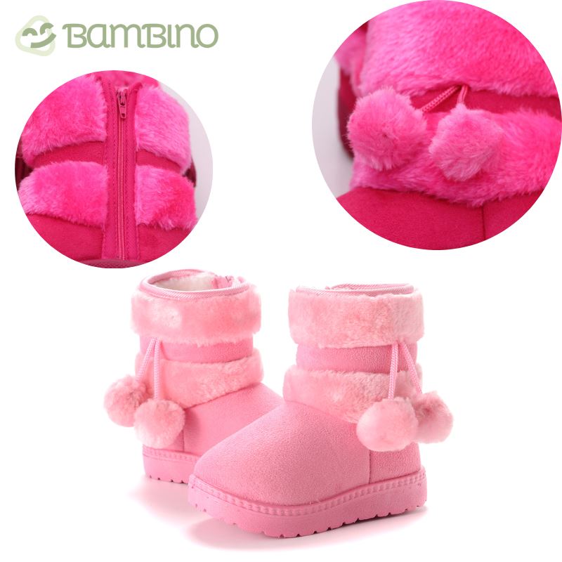 Bota Pompom de Inverno Infantil - Pantufinha Revestida de Lã