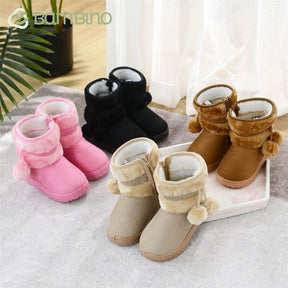Bota Pompom de Inverno Infantil - Pantufinha Revestida de Lã