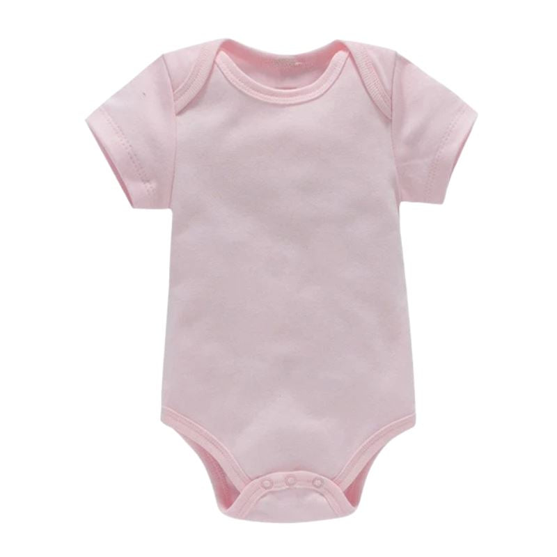 Body Infantil Manga Curta Unissex com Estampa Lisa - Conjunto com 3 Unidades
