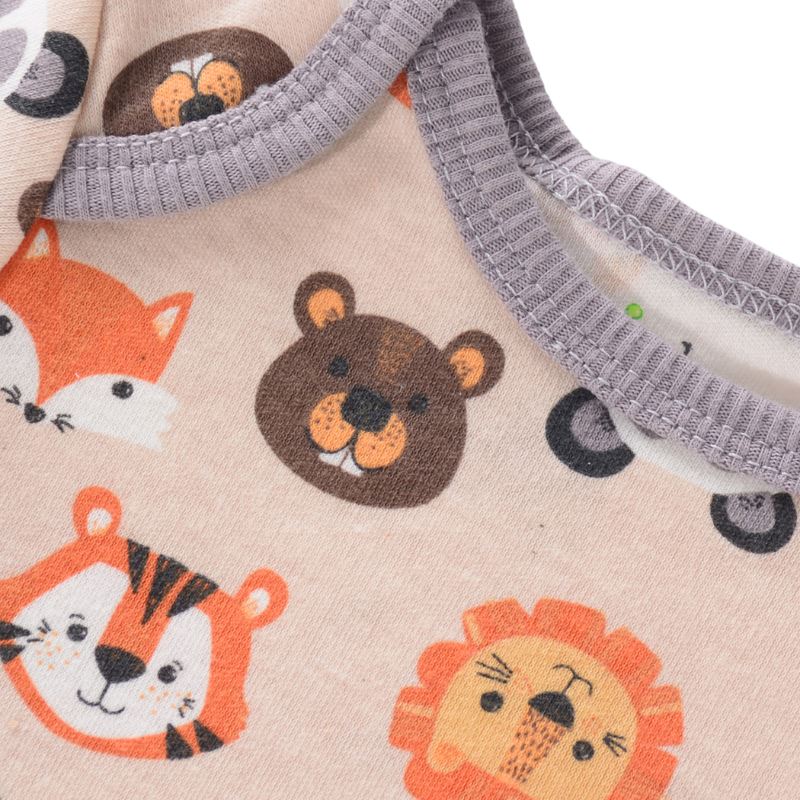 Body Infantil Manga Curta Unissex com Estampa e sem Estampa - Conjunto com 4 Unidades