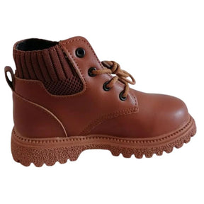 Bota Coturno de Couro Infantil Pelúciada