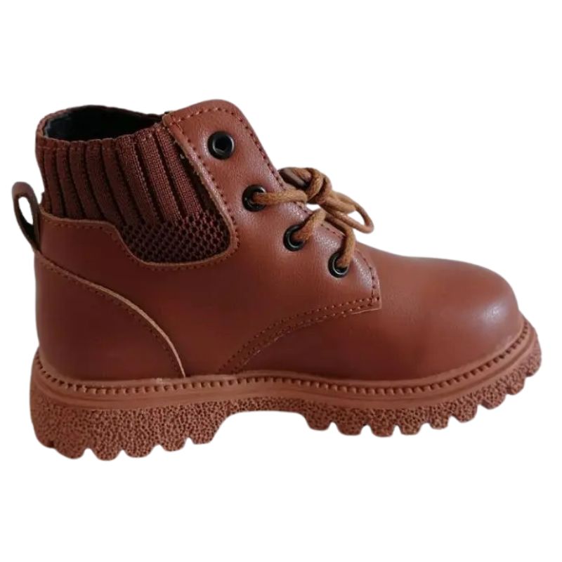 Bota Coturno de Couro Infantil Pelúciada