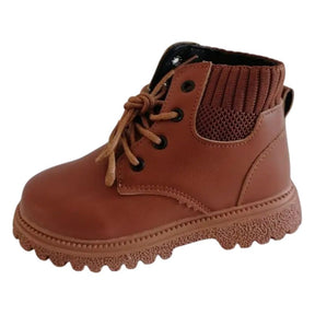 Bota Coturno de Couro Infantil Pelúciada