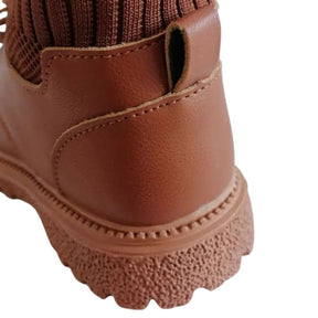 Bota Coturno de Couro Infantil Pelúciada