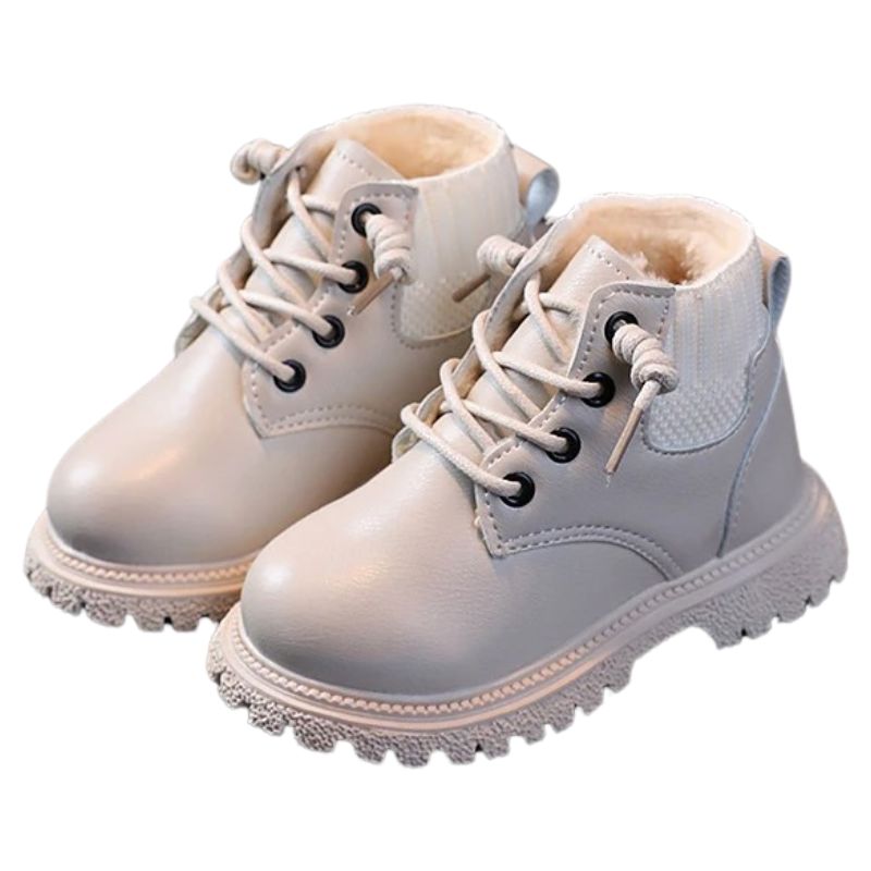 Bota Coturno de Couro Infantil Pelúciada