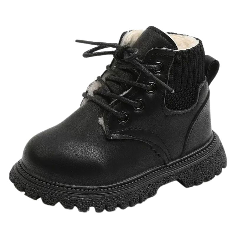 Bota Coturno de Couro Infantil Pelúciada