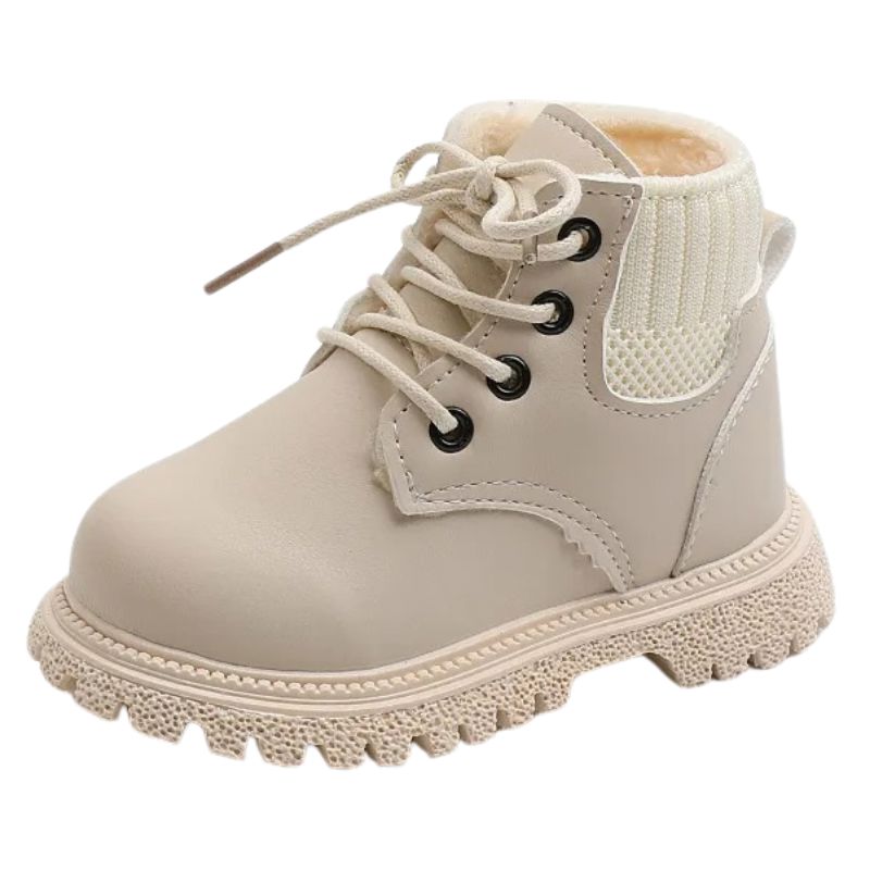 Bota Coturno de Couro Infantil Pelúciada
