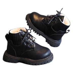 Bota Coturno de Couro Infantil Pelúciada
