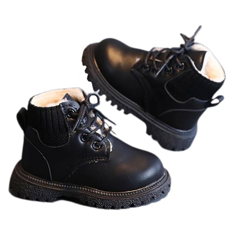 Bota Coturno de Couro Infantil Pelúciada