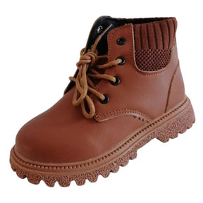 Bota Coturno de Couro Infantil Pelúciada