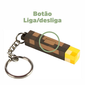 Chaveiro Tocha Iluminada Minecraft