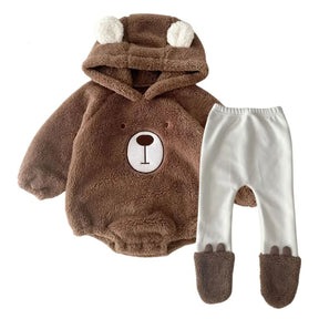 Conjunto Bebê Macacão e Body de Ursinho