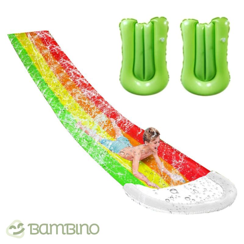 Brinquedo Infantil Escorregador de Água com Chafariz + BRINDE 2 Botes de Peito