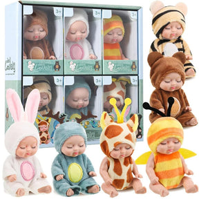 Coleção 6 Bebês Realistas Charming com Fantasia