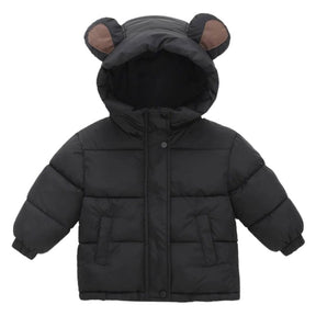 Jaqueta Infantil Peluciada com Capuz de Urso