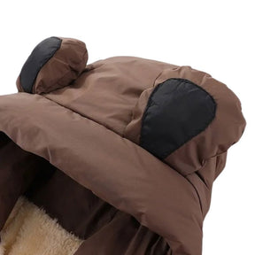 Jaqueta Infantil Peluciada com Capuz de Urso