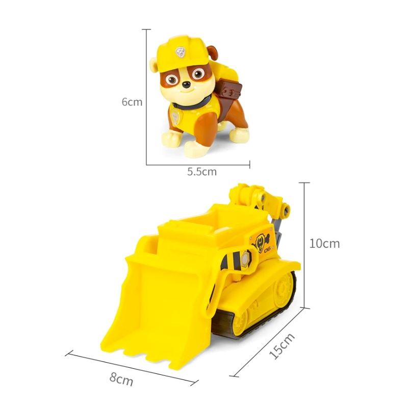 Personagens Patrulha Canina Coleção Completa Bambino - Boneco + Carrinho