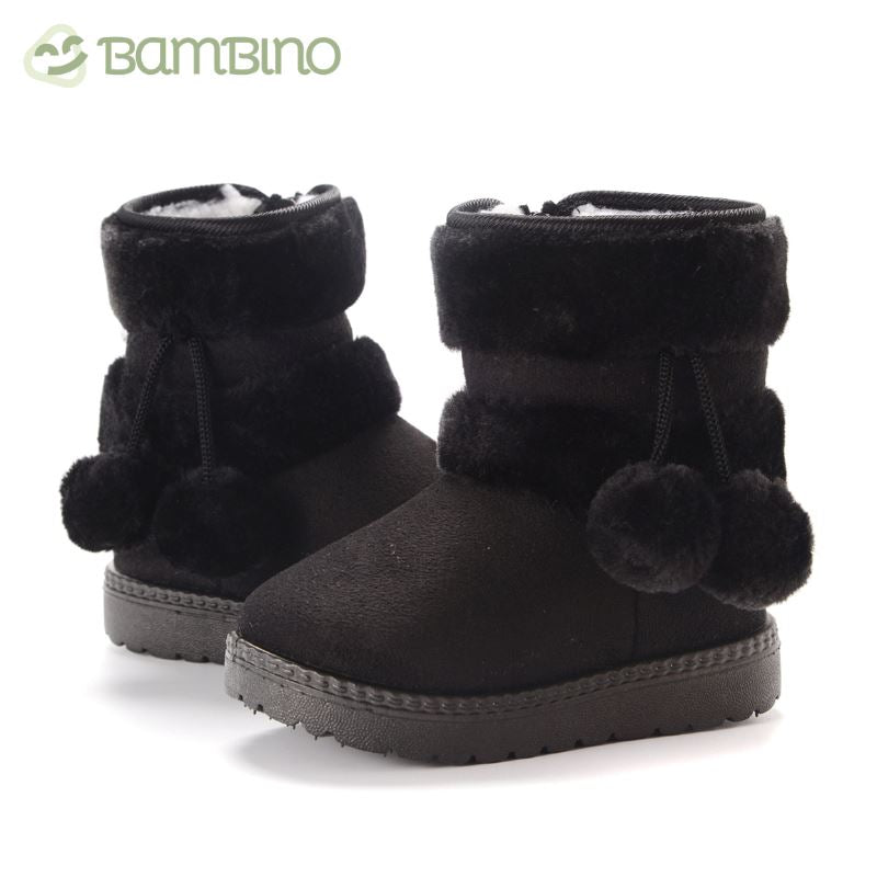 Bota Pompom de Inverno Infantil - Pantufinha Revestida de Lã