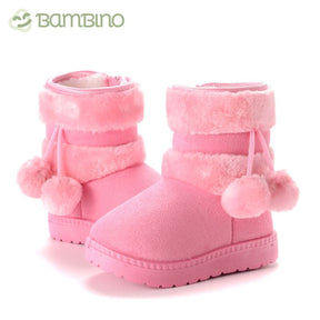 Bota Pompom de Inverno Infantil - Pantufinha Revestida de Lã