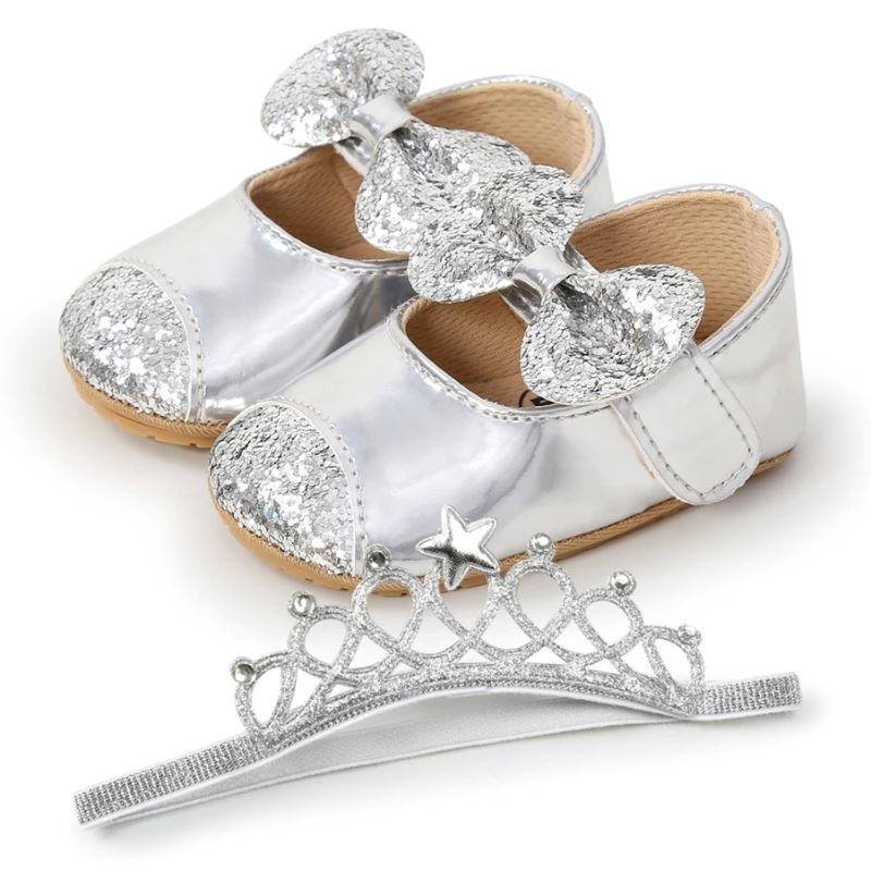 Sapatilha Mary Jane + Tiara Recém Nascida