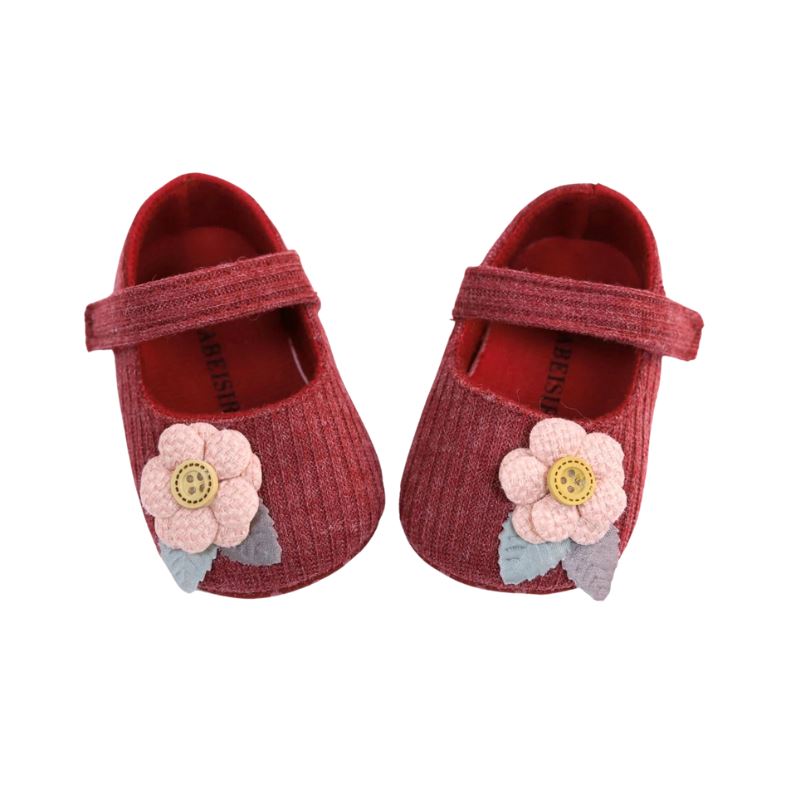 Sapatilha Flor Bordada para Bebê
