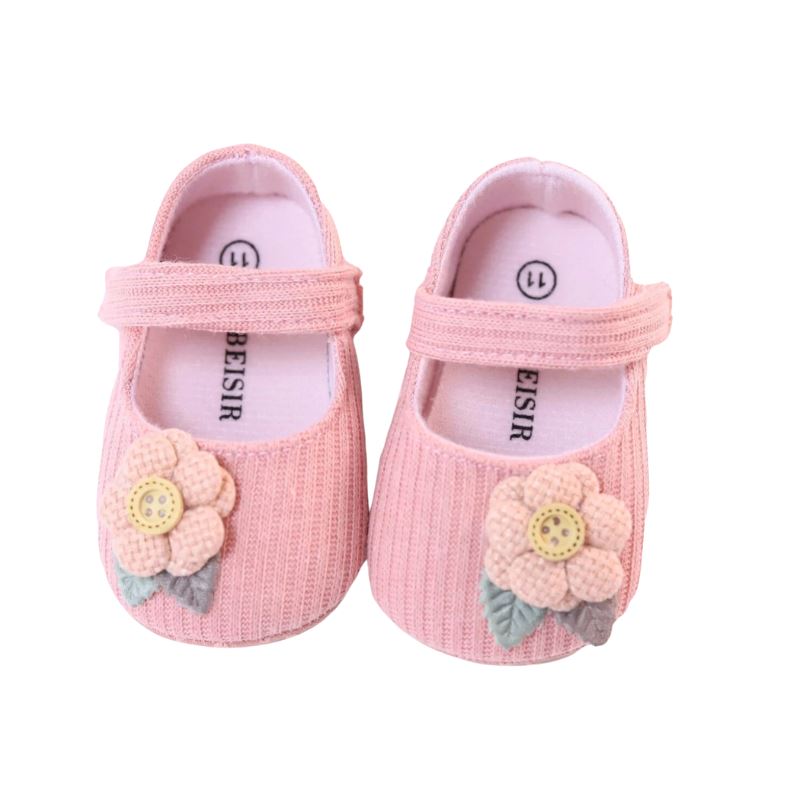 Sapatilha Flor Bordada para Bebê