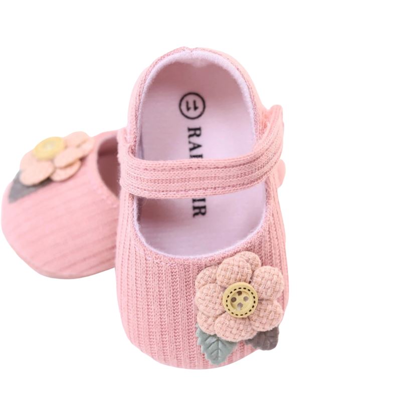 Sapatilha Flor Bordada para Bebê