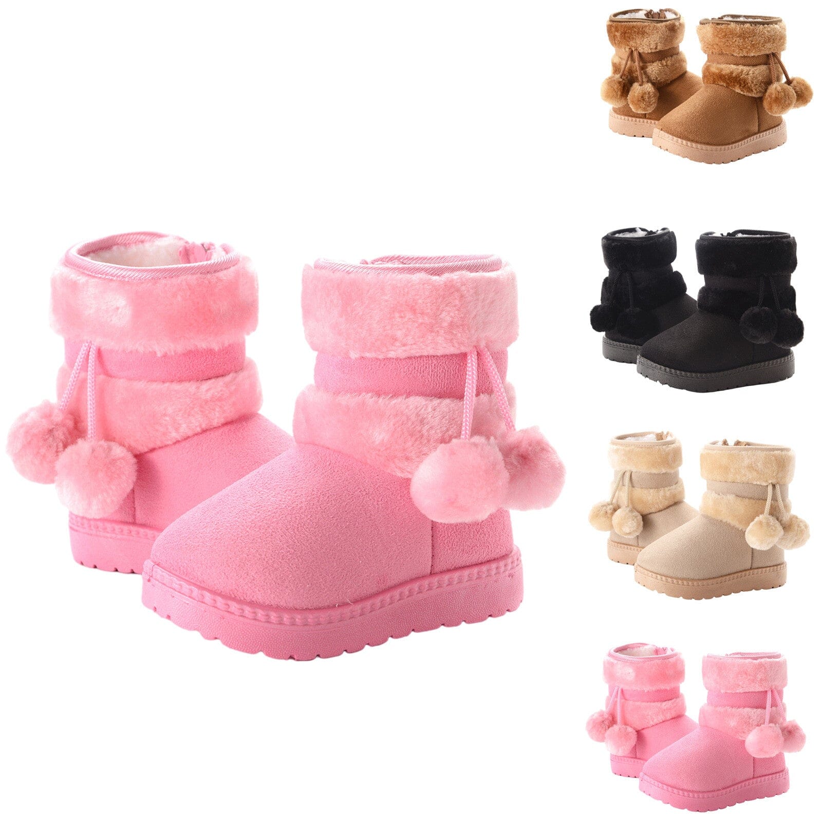 Bota Pompom de Inverno Infantil - Pantufinha Revestida de Lã