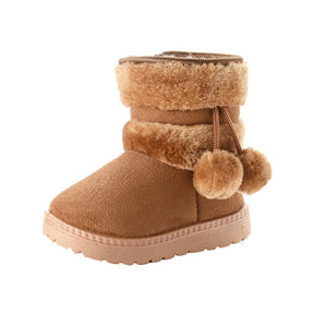 Bota Pompom de Inverno Infantil - Pantufinha Revestida de Lã