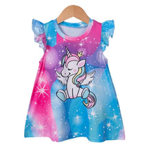Vestido Infantil Manga Curta Unicórnio
