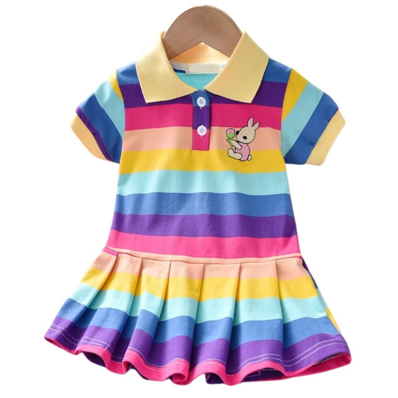 Vestido infantil Verão Arco-íris