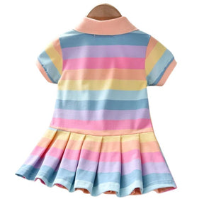 Vestido infantil Verão Arco-íris