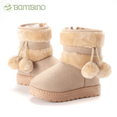 Bota Pompom de Inverno Infantil - Pantufinha Revestida de Lã