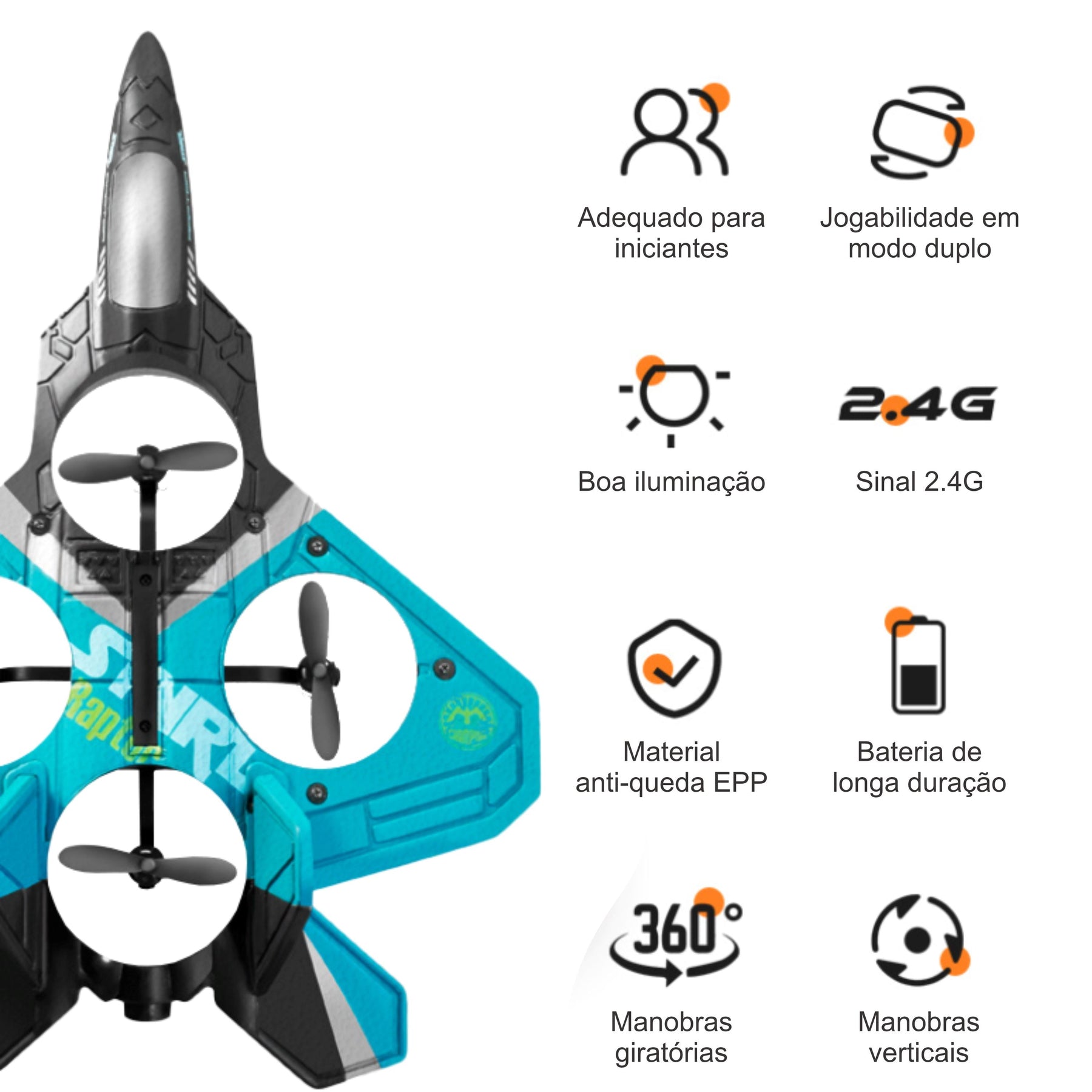 Avião de Controle Remoto Elétrico Drone V17