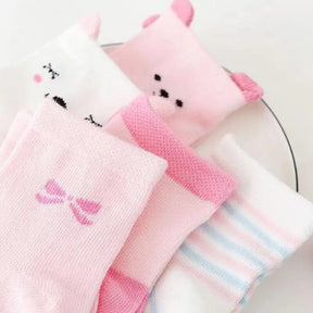 Meias de malha para bebês e crianças com 4 pares inclusos